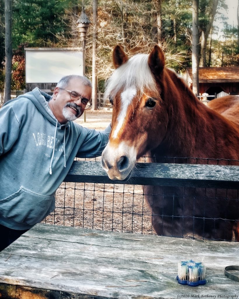 The author with a horse named Belle
