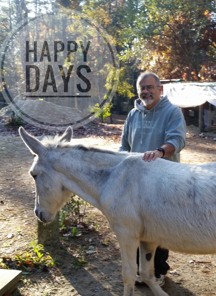 The author with a donkey - happy days.